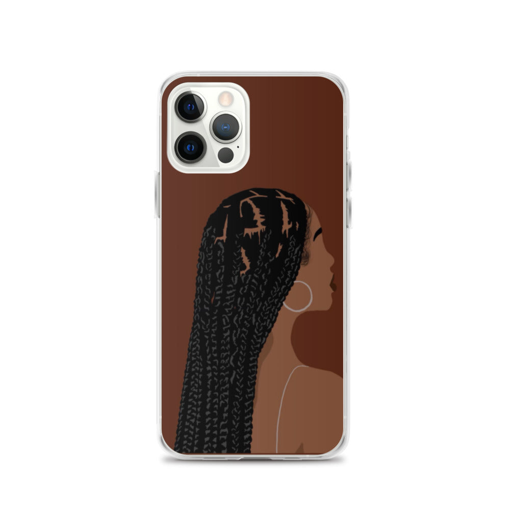 Black Girl In Her Braids iPhone Case